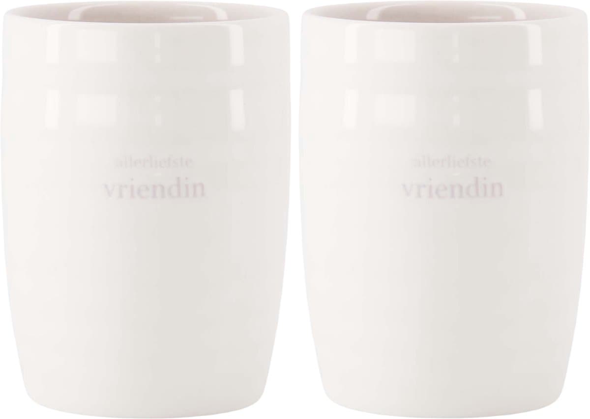 Zusss Set Van 2 Koffiemokken Allerliefste Vriendin - Cadeau Dames Wit