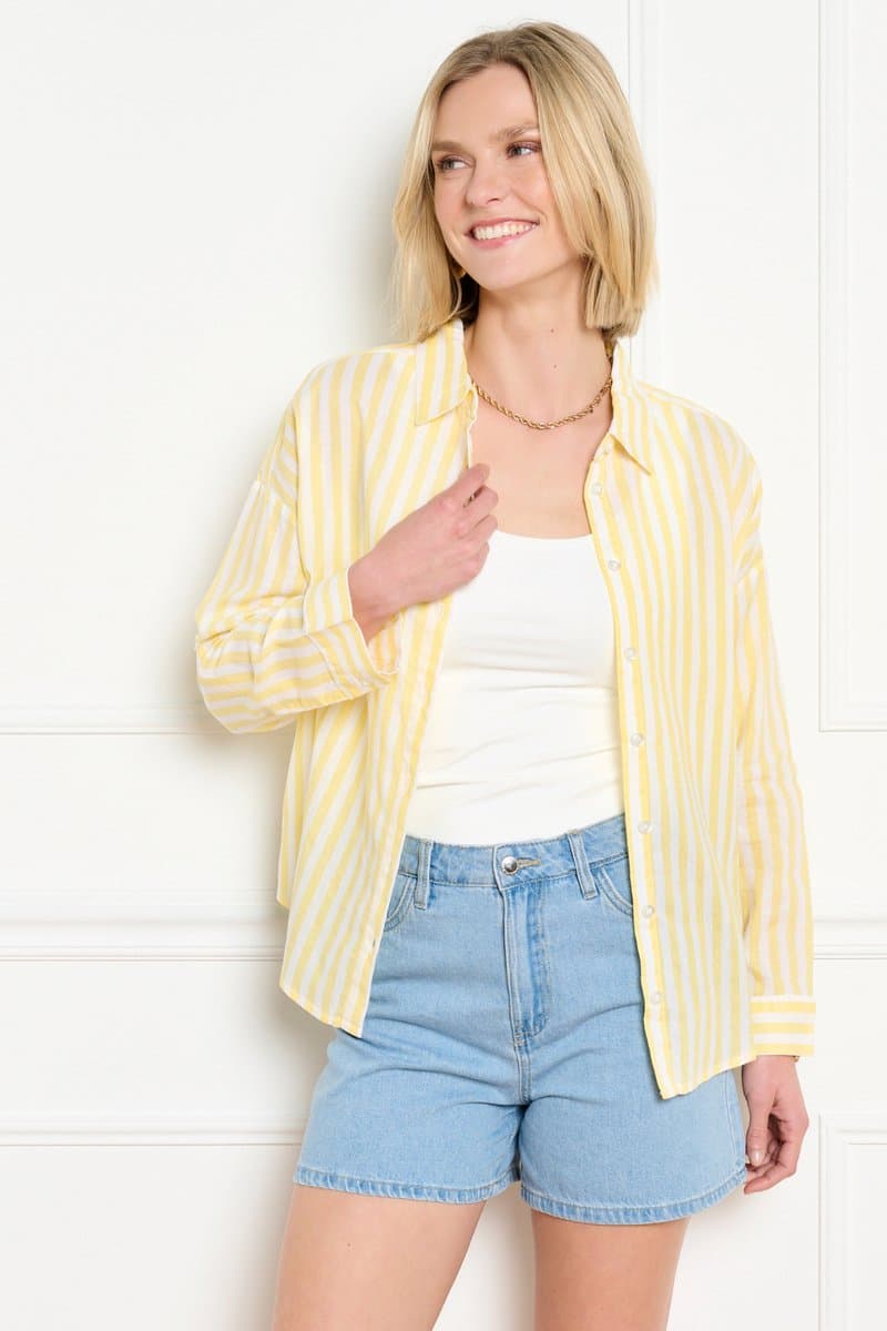 LolaLiza Blouse C Frima 05702968 White/yellow Pastel Dames Maat - W38
