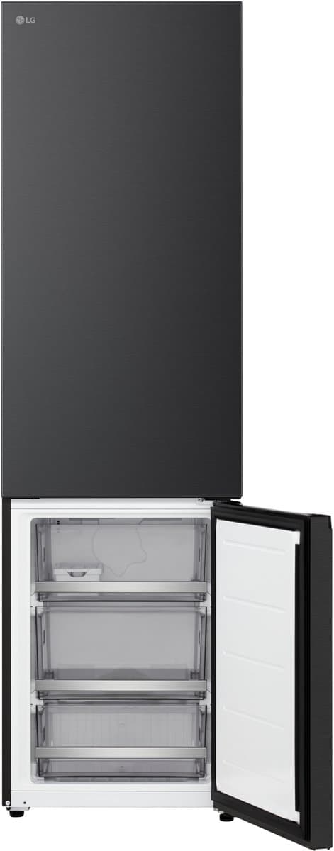 LG GBBS726CEV Koel-vriescombinatie 375L - Zwart - Energieklasse C - DoorCooling voor gelijkmatige koeling - Fresh Balancer voor optimale versheid - Stille Smart Inverter Compressor en ThinQ wifi bediening