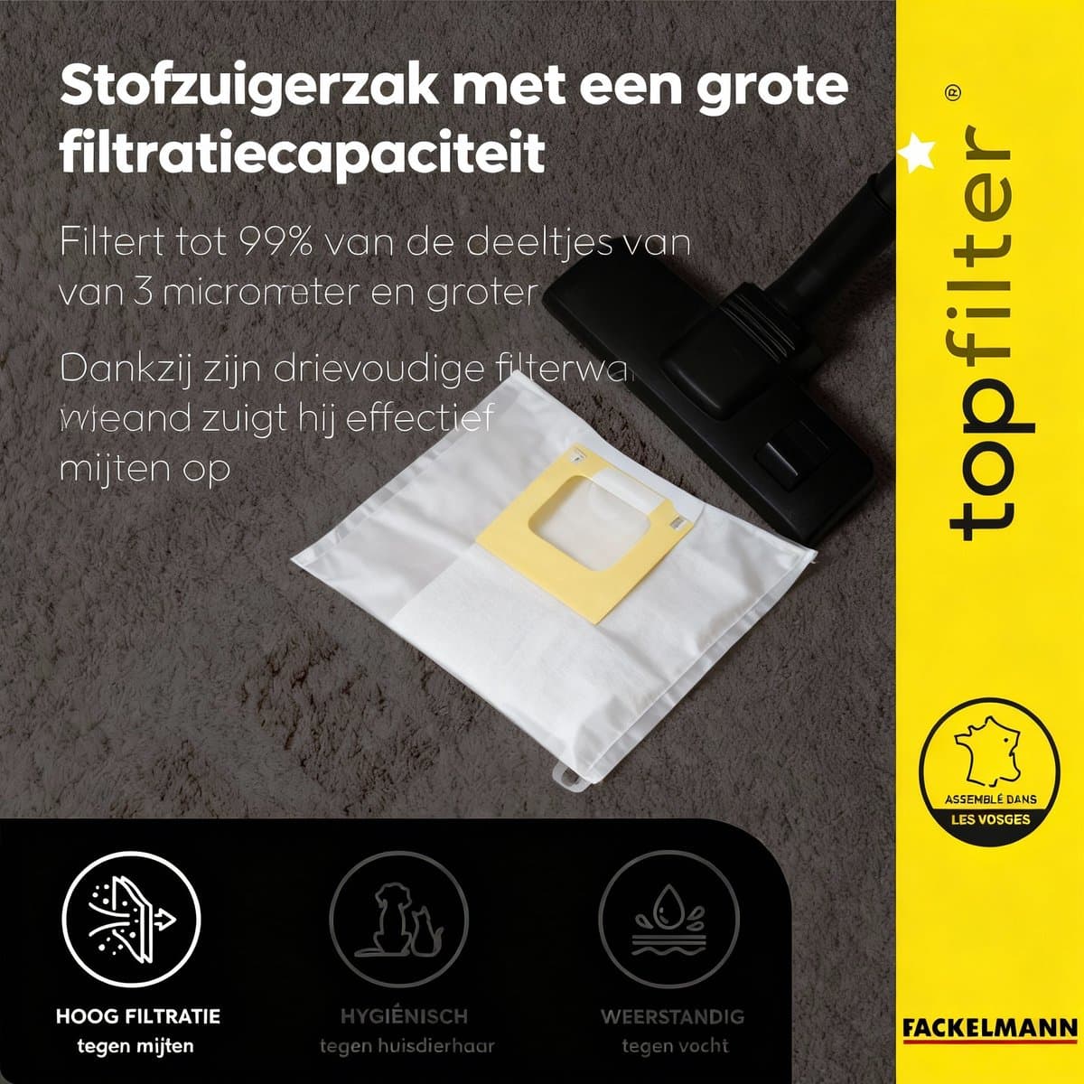 Set van 4 stofzuigerzakken Hoover TopFilter Premium