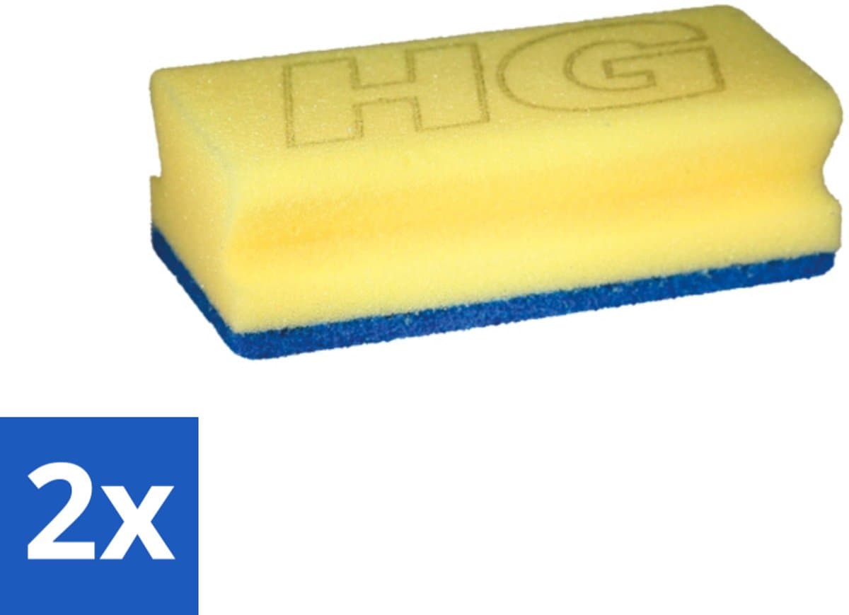 2 x HG Sanitairspons - Kalkaanslag Verwijderen - Badkamer Schoonmaken - Sanitair Schoonmaken - Spons - HG Kalkaanslagverwijderaar