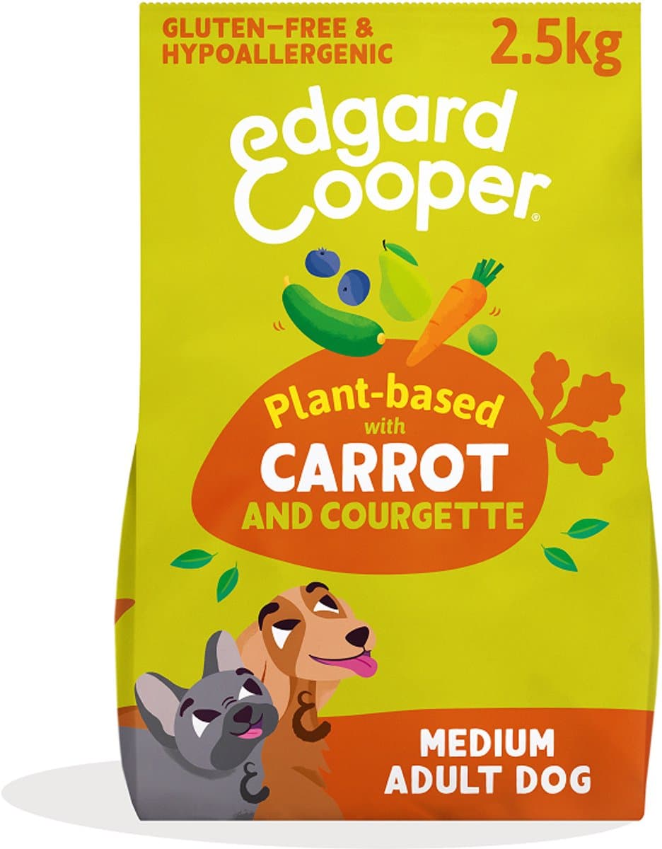 Edgard & Cooper Adult Hondenbrokken Voor Medium Honden, Wortel & Courgette, 2.5Kg, Plantaardig Recept, Hypoallergeen Recept Met Natuurlijke Ingrediënten