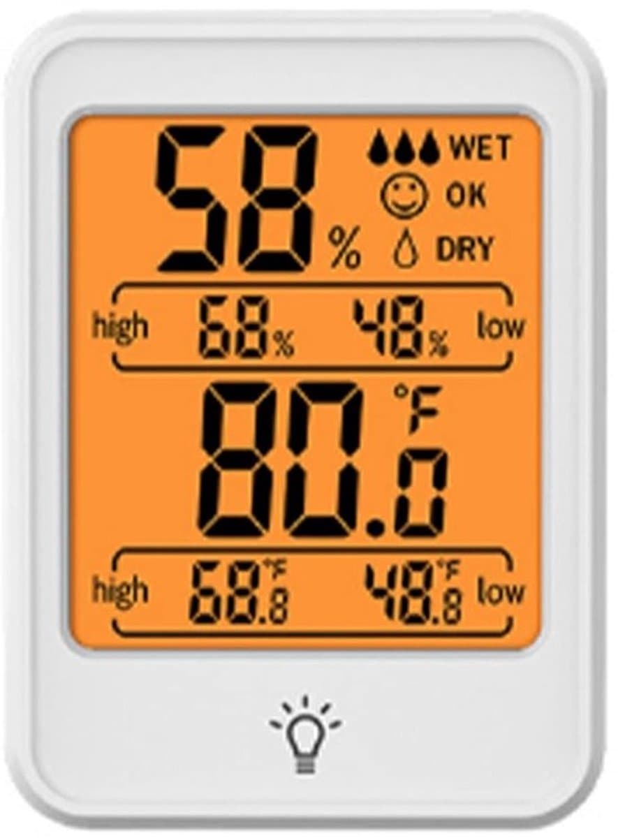 Mini kleine digitale hygrometer thermometer, thermometer hygrometer binnen digitale temperatuur-vochtigheidsmonitor meter met achtergrondverlichting voor kas wit-huishoudelijke elektronische digitale display thermometer en hygrometer