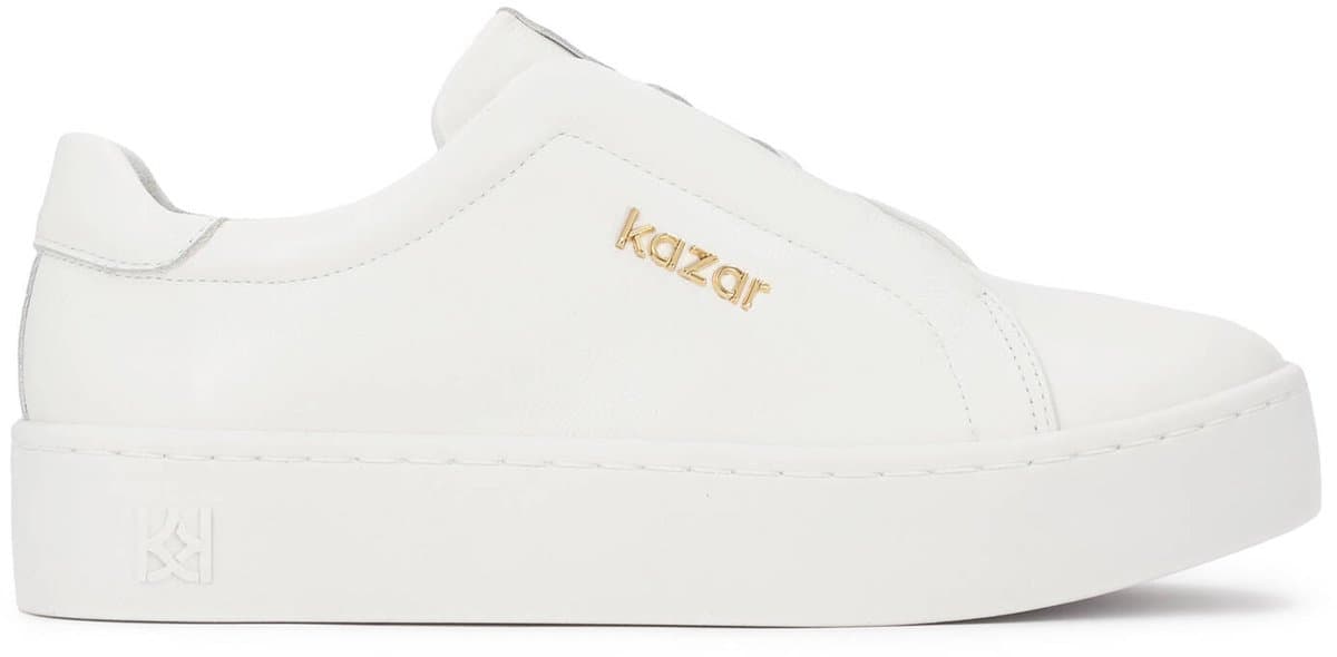 White leather sneakers on a simple sole