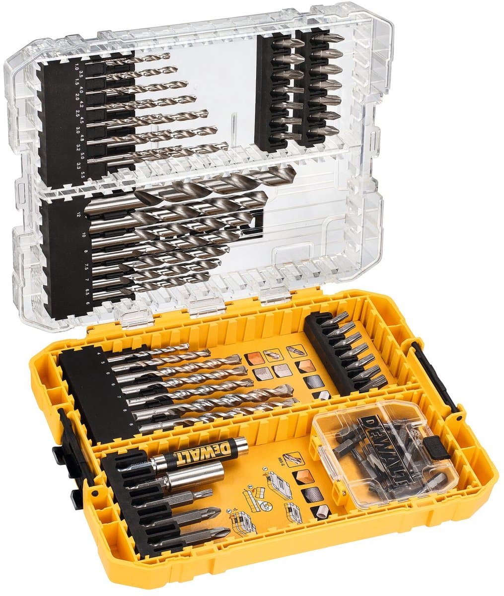 DeWalt 72-delige Steenboren en HSS-G Metaalboren EXTREME 2 TOUGH CASE