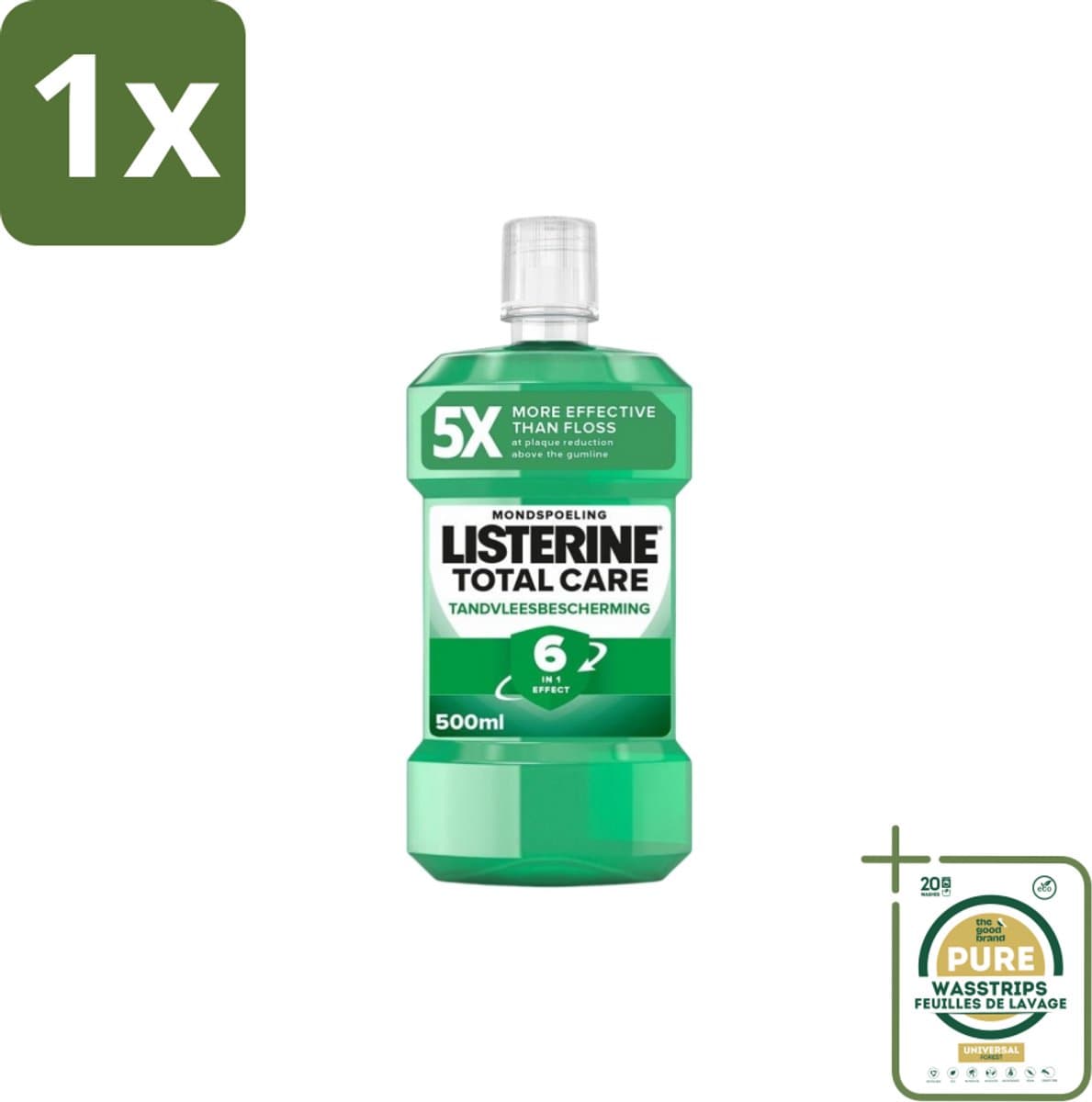 1 x Listerine – Mondwater – Total Care Tandvleesbescherming – 500 ml- Mondspoeling - Tandvleesbescherming - Tandplak - Tandsteen - Frisse Adem