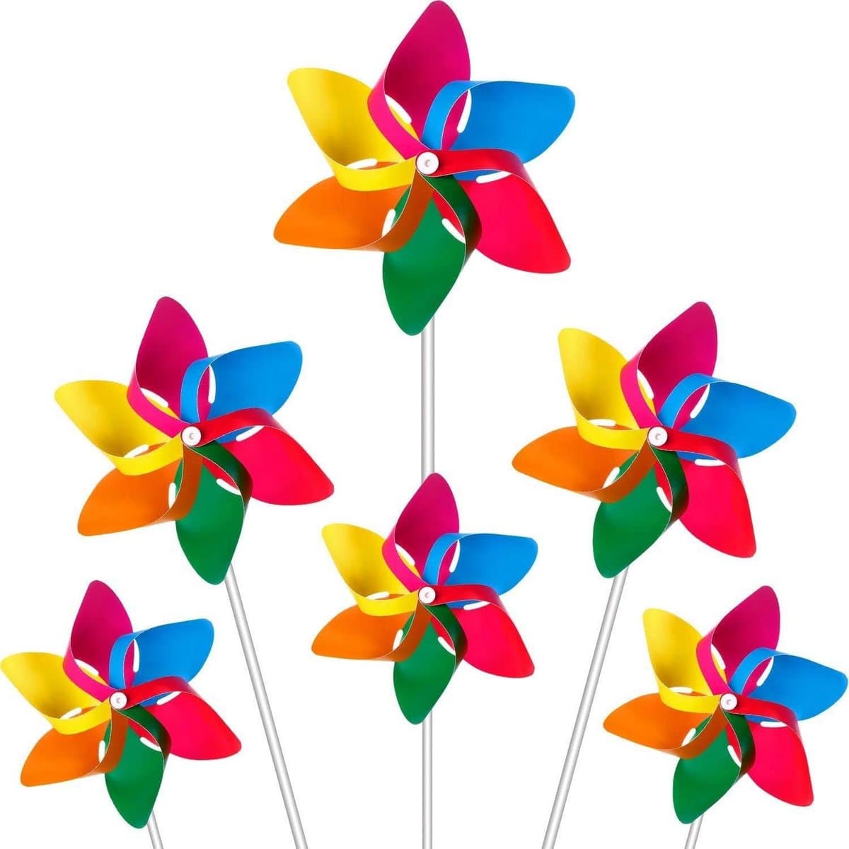 Set van 20 Regenboog Windmolens voor Tuin en Kinderen