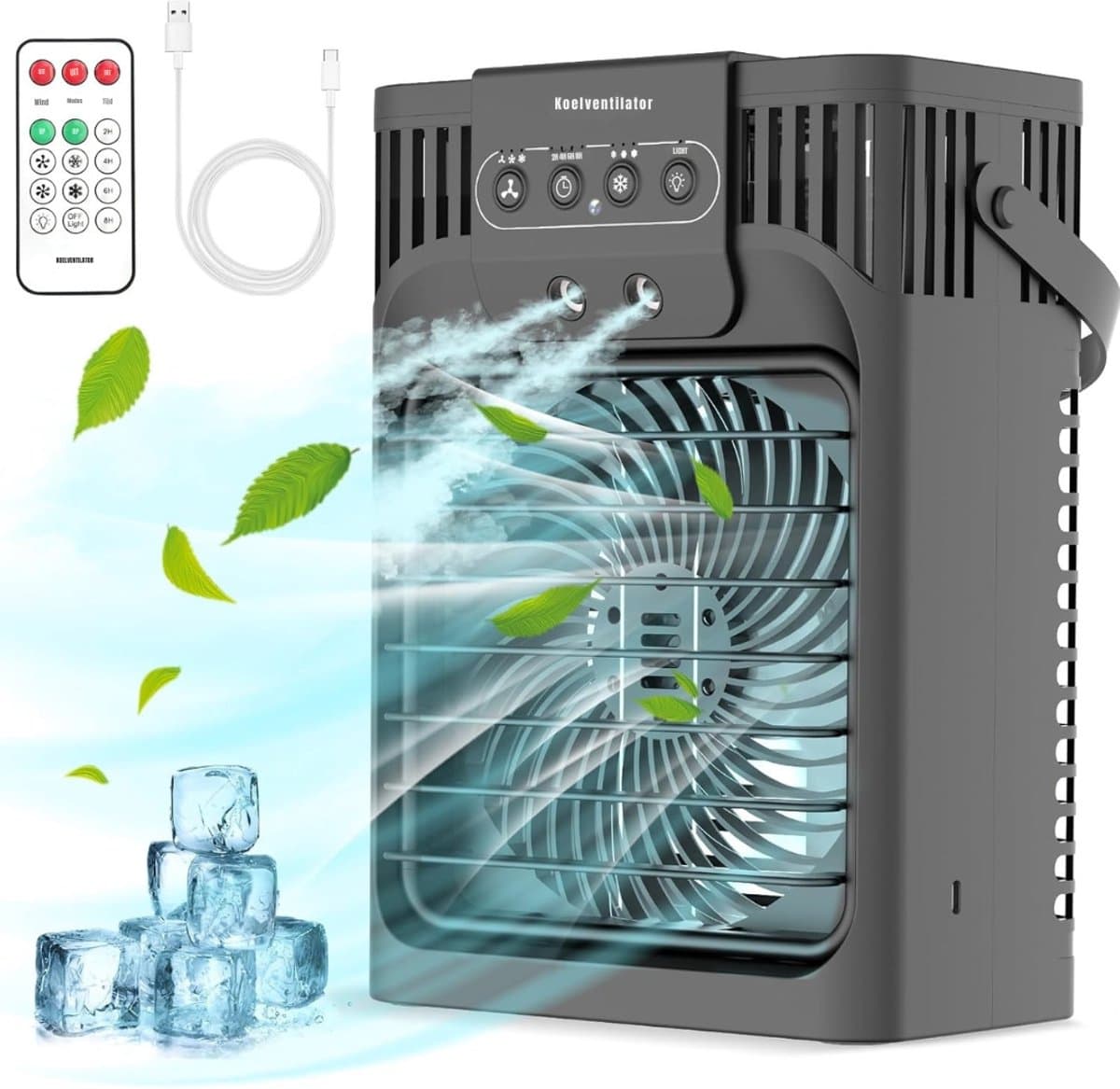 Florixa® Airco Zonder Afvoerslang - Airco - Aircooler - Zwart - 15cm x 15cm x27cm