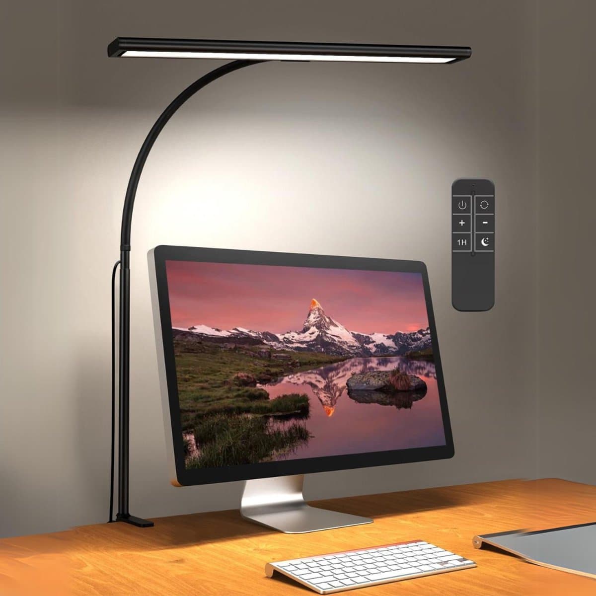 RONN® Bureaulamp led dimbaar daglicht - USB oplaadbaar - 10 kleurenfuncties - Zwart - ‎23cm x 13cm x 5cm
