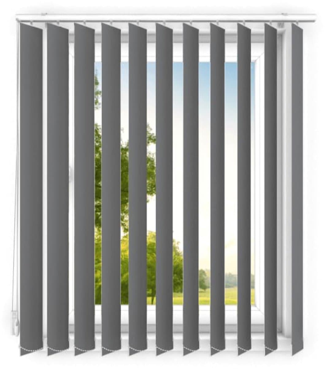 time4blinds - verticale lamellen - verduisterende lamellen voor kantoorwerkplekken en voor thuis - Slaapkamer Jaloezieën - Keuken Jaloezieën - 170x220 cm - Grijs