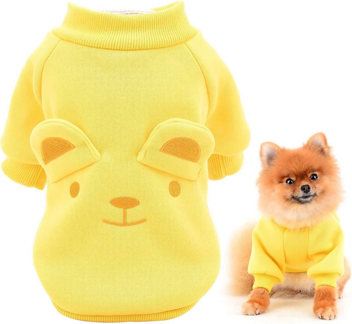 Zachte Fleece Trui voor Hondjes en Katten met Oortjes - Warm Winterkleding voor Kleine Rassen