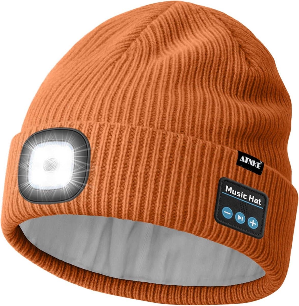 Verlichte Bluetooth Muts met Ingebouwde Luidspreker en LED Zaklamp, USB Oplaadbaar