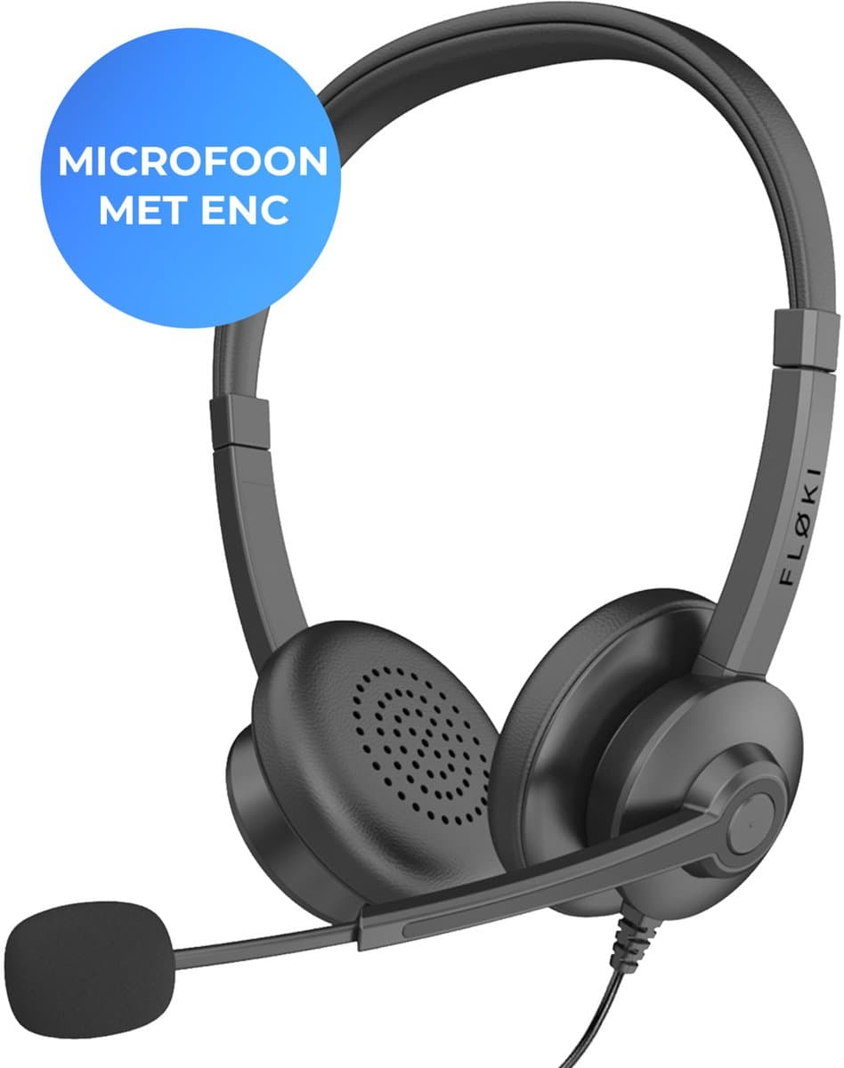 Floki® WH20 – Headset met Microfoon voor Computer – Ruisonderdrukking – Koptelefoon met draad - Hoofdtelefoon - 3.5mm - USB/USB-C