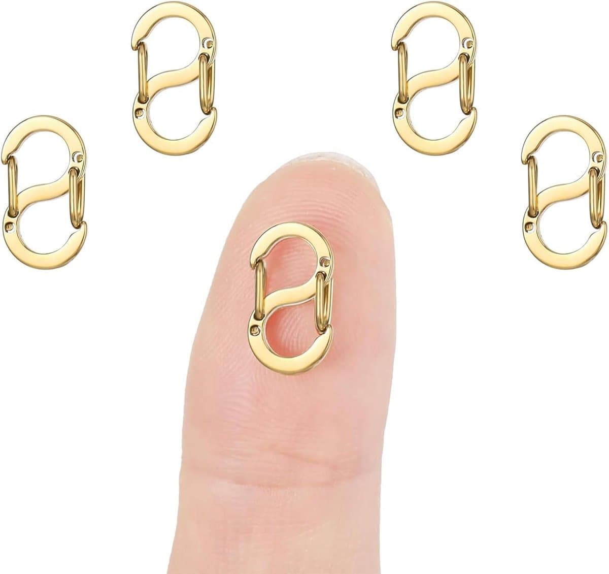 5 Stuks Gouden Dubbele Sluitingen voor Verlengen en Verkorten van Kettingen en Armbanden