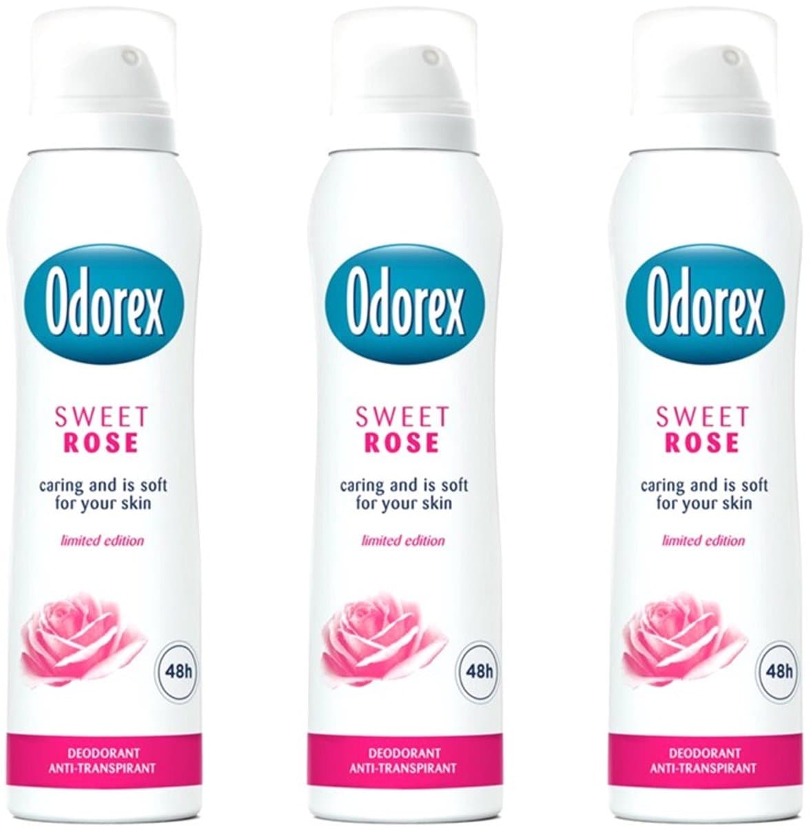 Odorex Deo Spray Sweet Rose - 3 x 150 ml Voordeelverpakking