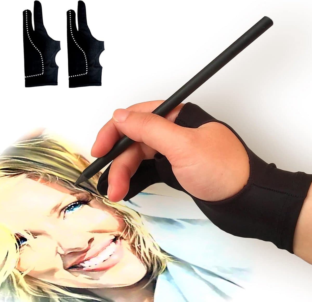 Professionele Tekenhandschoen voor Grafische Tablet en iPad - Vlekvrije Bescherming voor Kunstenaars (2 stuks)