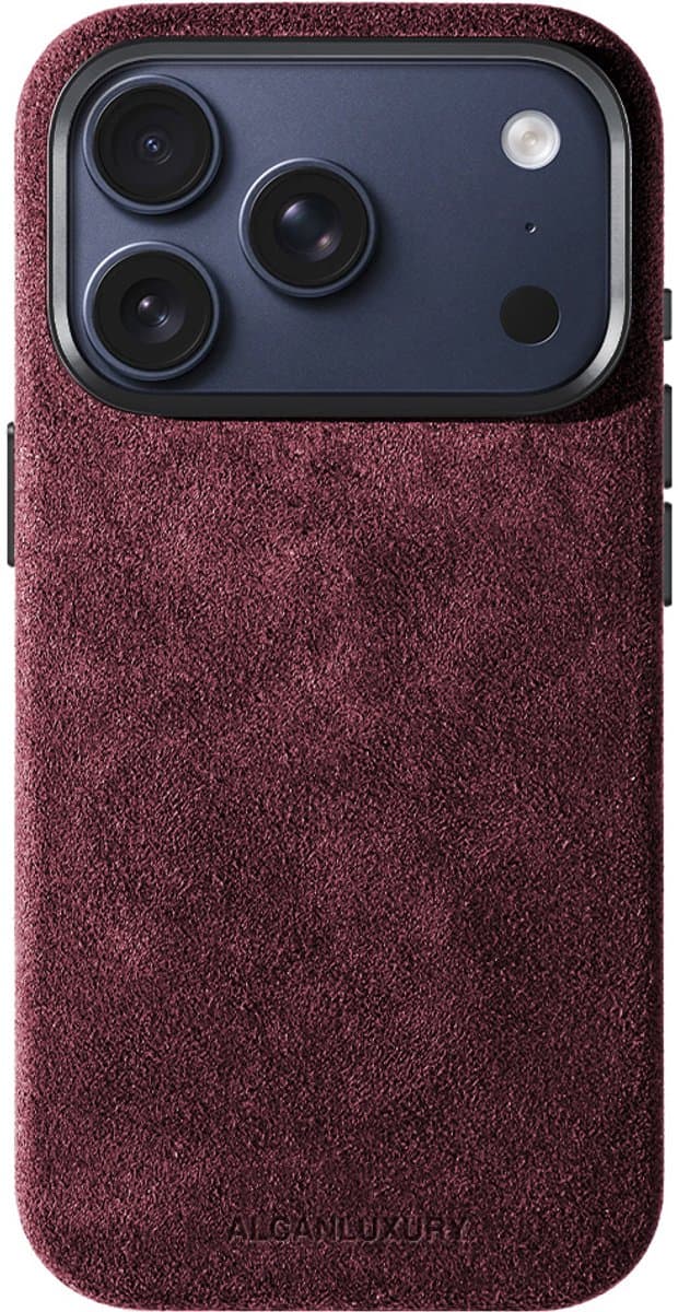 Alcanluxury Alcantara telefoonhoesje geschikt voor Apple iPhone 17 Pro Max - Wine Red