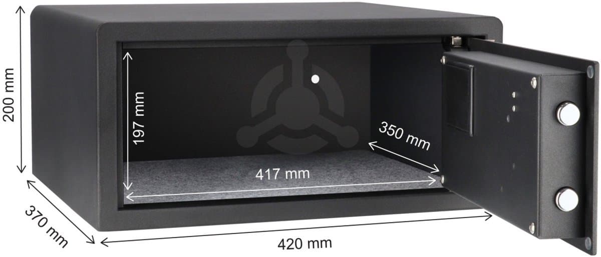 Brihard Notebook E Laptopkluis - Professionele Elektronische Safe voor Laptop & Tablet - Brede Meubelkluis met Codeslot - 40cm Breed - Ideaal voor Airbnb, Hotel & Thuisgebruik - Antraciet - Inclusief Noodsleutels - Luxe Afwerking - Budgetvriendelijk