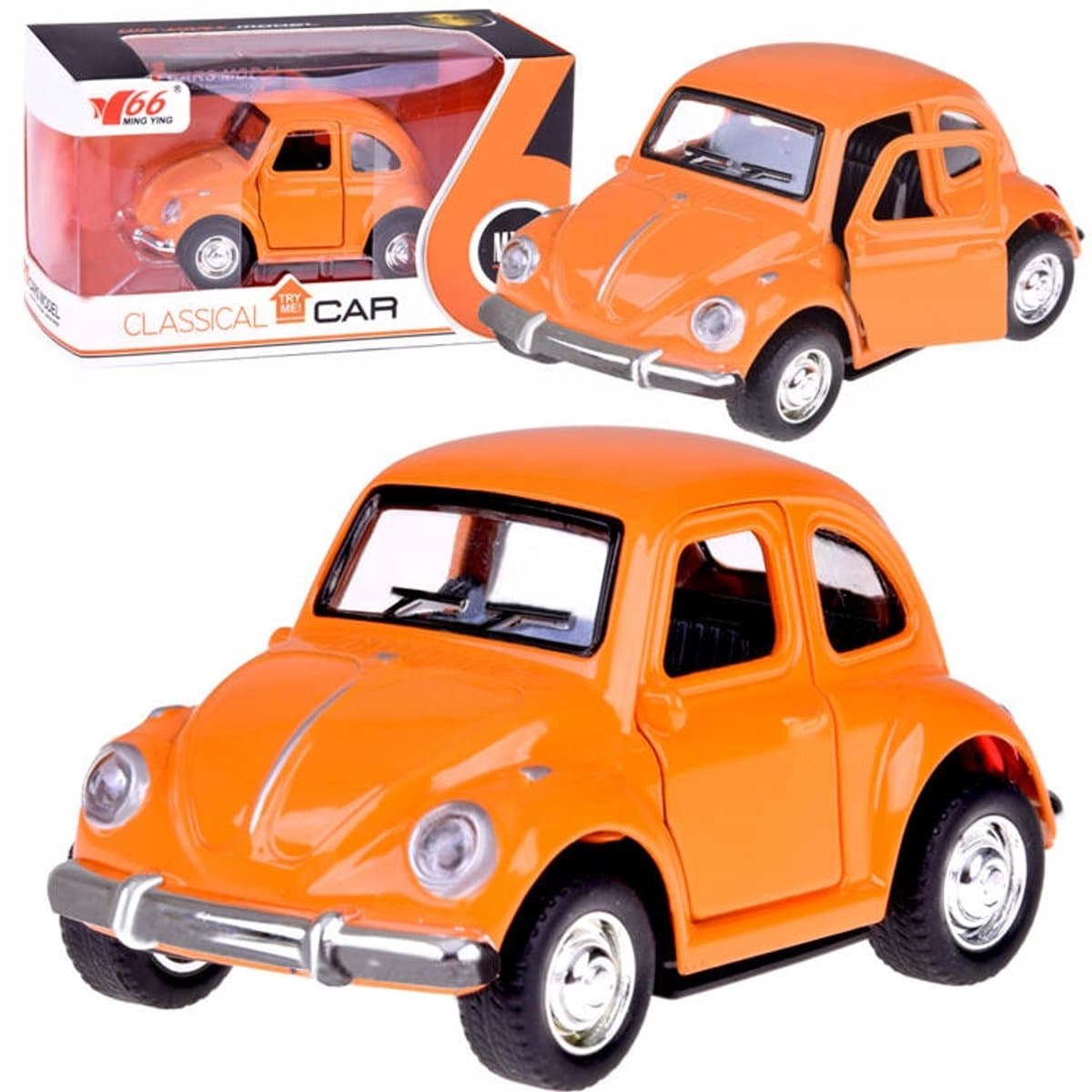 Metalen Speelgoedauto met Deuren, Licht & Geluid - Pull-back Actie