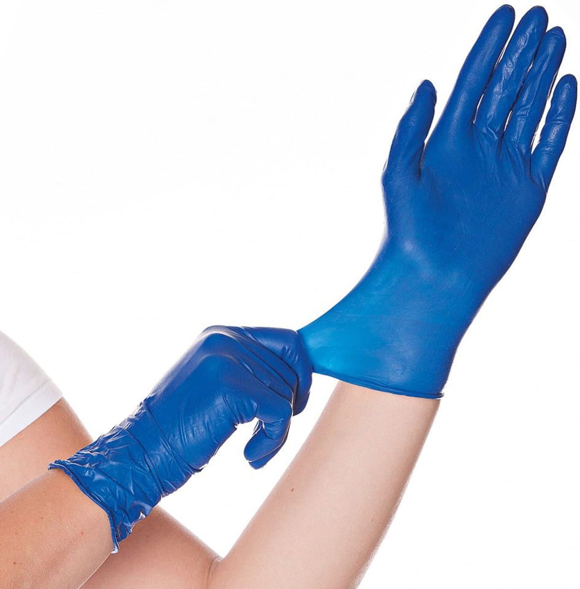 HYGOSTAR latex handschoenen Soft Blue maat M, blauw, poedervrij