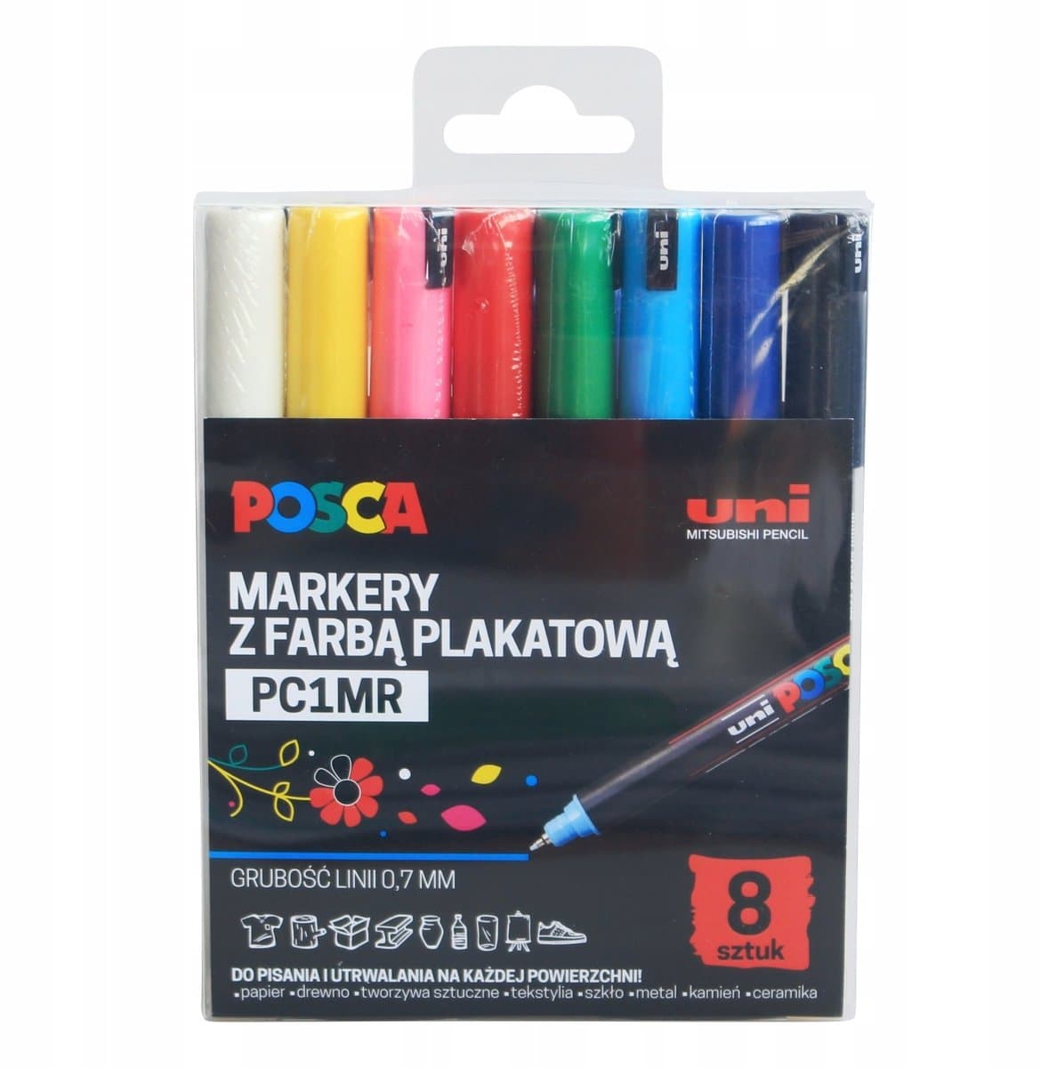 Uni Posca PC-1MR Acrylverf Markers Set - 8 Kleuren