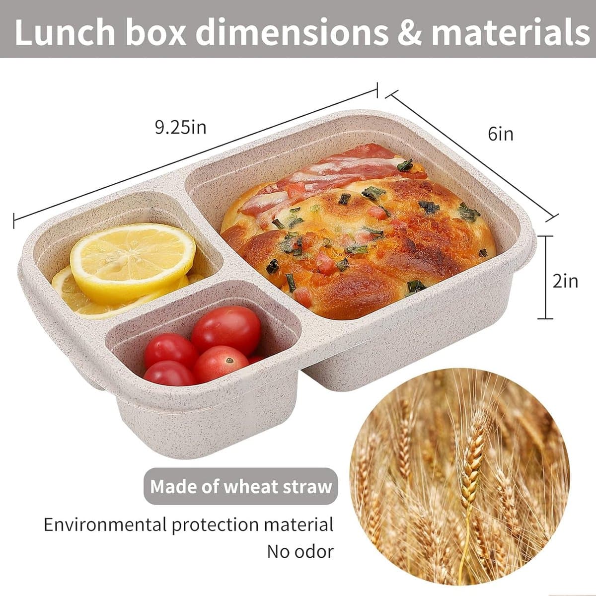 Cuhostki 1 Stuks - Vierkante Bento Lunchbox Met Vakken, Compartimenten, Snackbox - Pastelkleur - BPA Vrij, Herbruikbaar Voor School, Werk En Reizen, Geschikt Voor Kinderen En Volwassenen