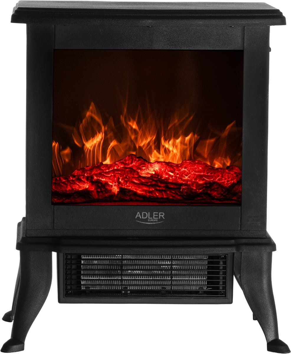 Adler AD 7754 - Elektrische Haard - 2 Verwarmingsniveaus: 1000W - 1800W - 3D Vlameffect - Thermostaat