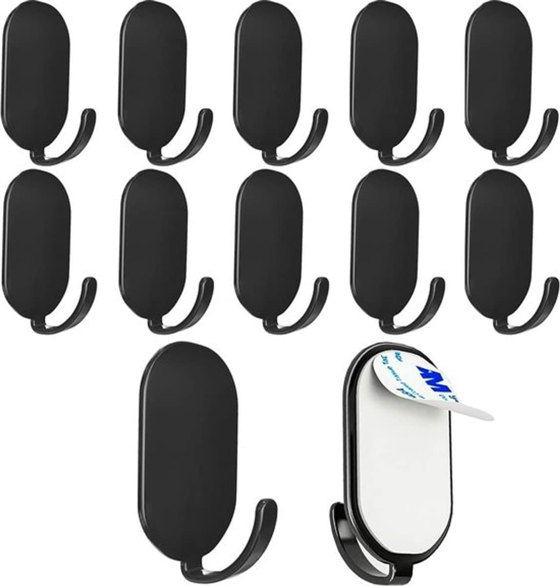 Daity 10-pack klevende haken - roestvrijstalen - robuuste handdoekhaakjes voor aan de muur - naadloze - sterke bevestiging voor keuken en badkamer - verdikte - multifunctionele haken