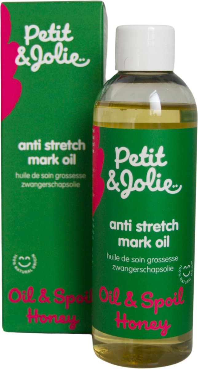 Petit&Jolie anti striae oil 100 ml - natuurlijke huidverzorging - verkleint de kans op striae - maakt de huid en striae zacht en soepel
