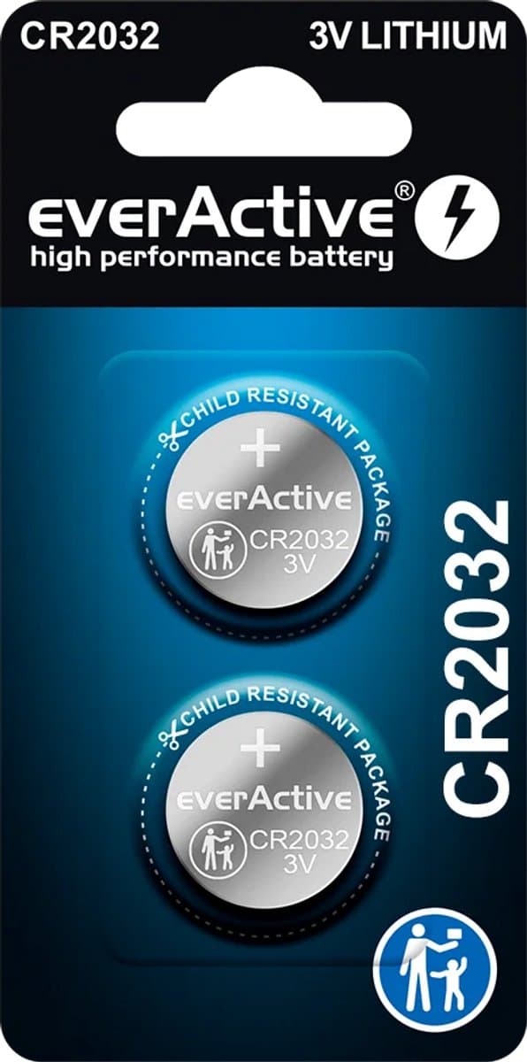 Everactive Cr2032 Lithiumbatterijen Voor Afstandsbedieningen, Klokken, Wekkers En Andere Elektronische Apparaten (Blisterverpakking)