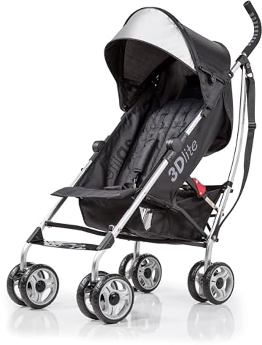 Lichte en veelzijdige kinderwagen met afneembaar kussen - zwart