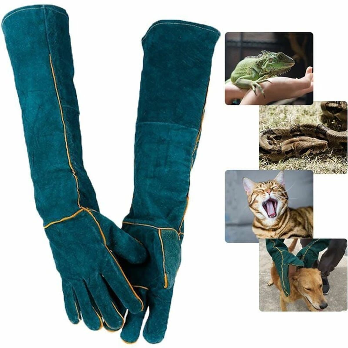 Anti-Bijt Handschoenen - Veiligheid Leer - Werkhandschoenen - Geschikt voor Dierenverzorging Bad Toiletteer Manipulatie Hond Kat Vogel Slang Hagedis Reptiel