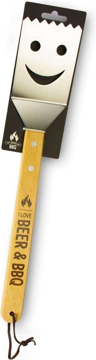 Barbecue spatel met tekst I love Beer and BBQ