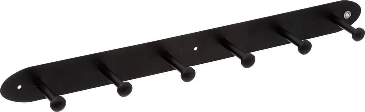 5five Zwarte metalen kapstok - 6 haken, 55 cm