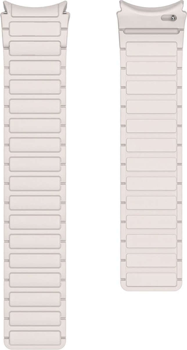 Siliconen bandje - geschikt voor Samsung Galaxy Watch 7 / Watch FE / Watch 6 / Watch 6 Classic / Watch 5 / Watch 5 Pro / Watch 4 / Watch 4 Classic - gebroken wit