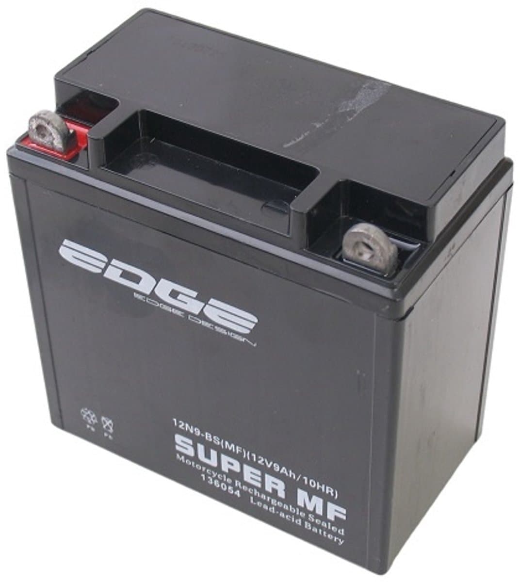 Accu Edge 12N9-BS Piaggio/Vespa/Gilera (MF) YB9B (met gelvulling)
