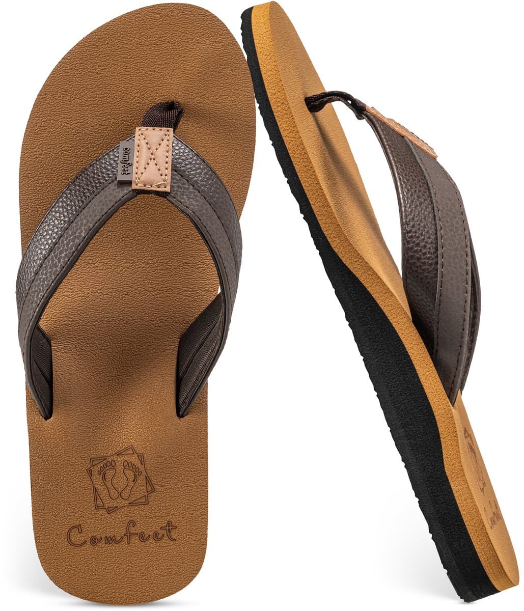 Slippers Heren - Sandalen - Bruin - Maat 40 - Comfeet