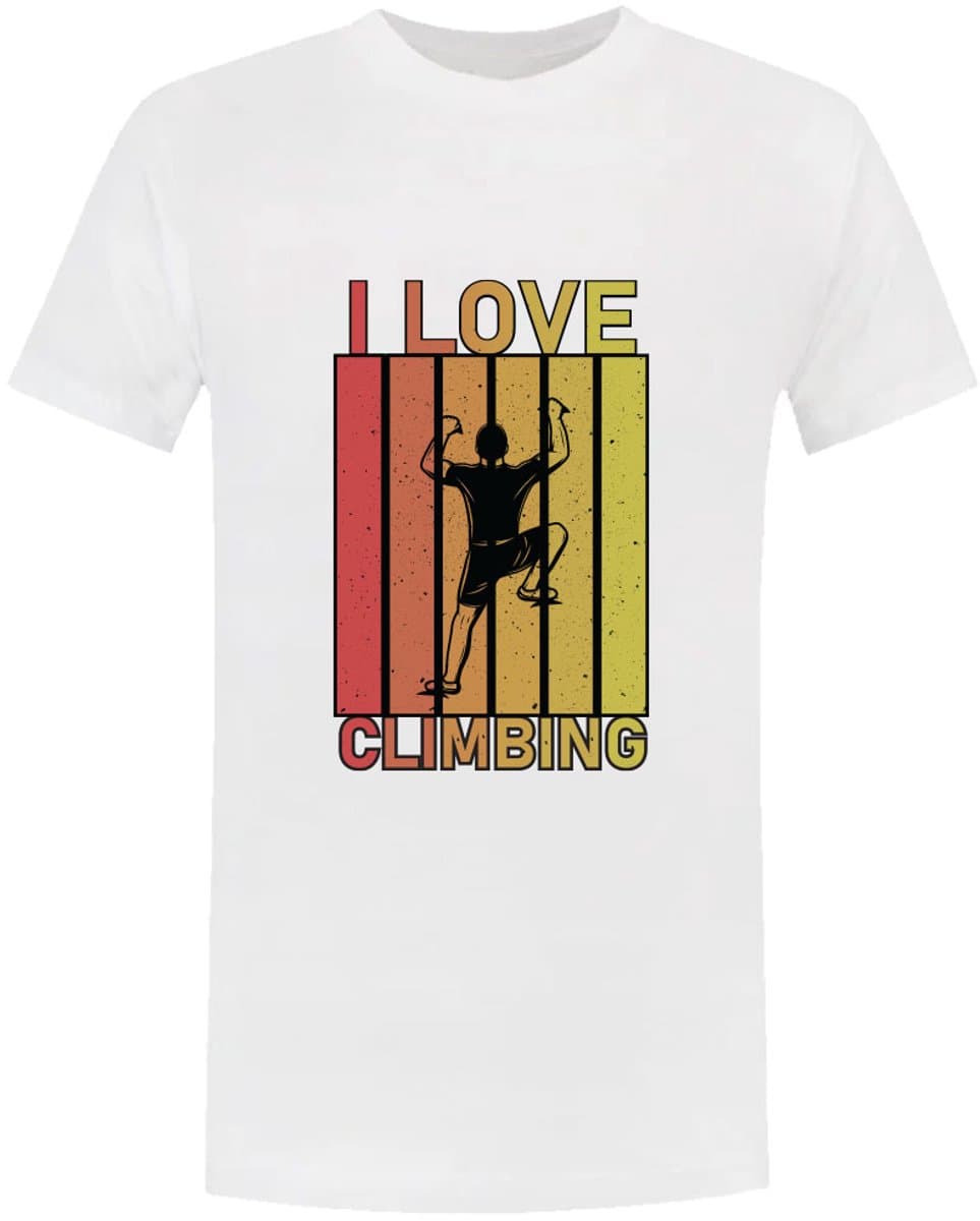 Klimmen Heren T-shirt - Cadeau Klimmer Boulderen Bergsport - I Love Climbing