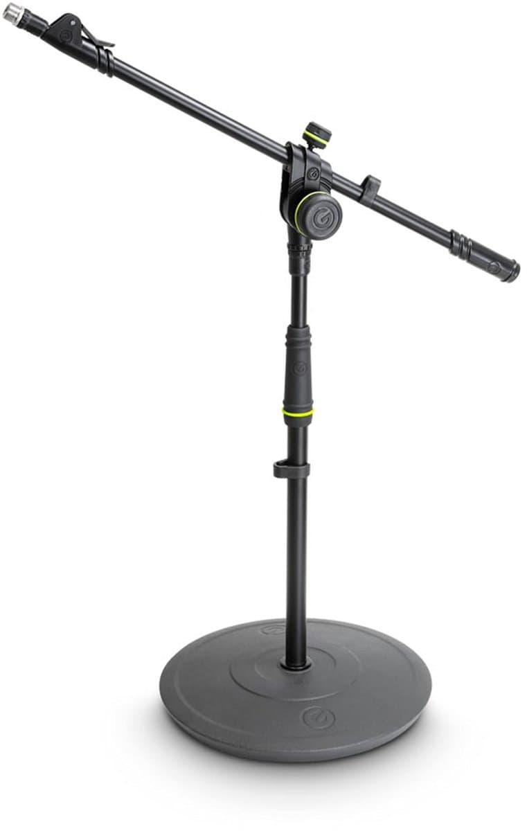 Gravity MS 2222 B - Microfoonstatief, klein, ronde voet, telescopische boompole - zwart