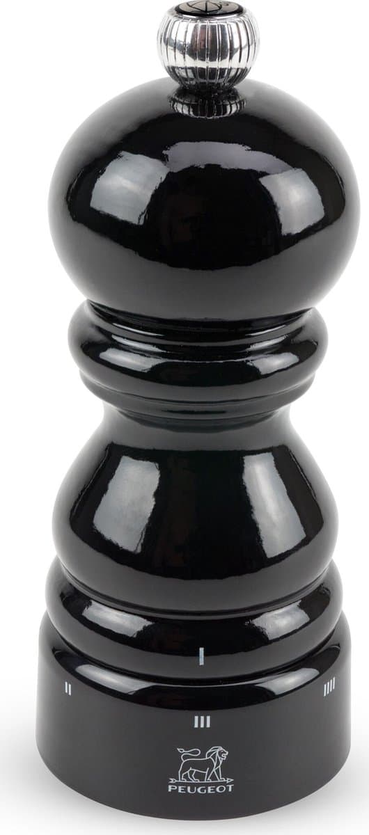 Peugeot Parijs pepermolen - 12 cm, zwart gelakt hout