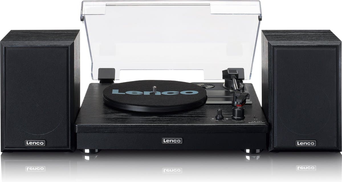 Lenco Platenspeler met Bluetooth - Twee externe Speakers - Auto-stop - LS-101BK - Zwart