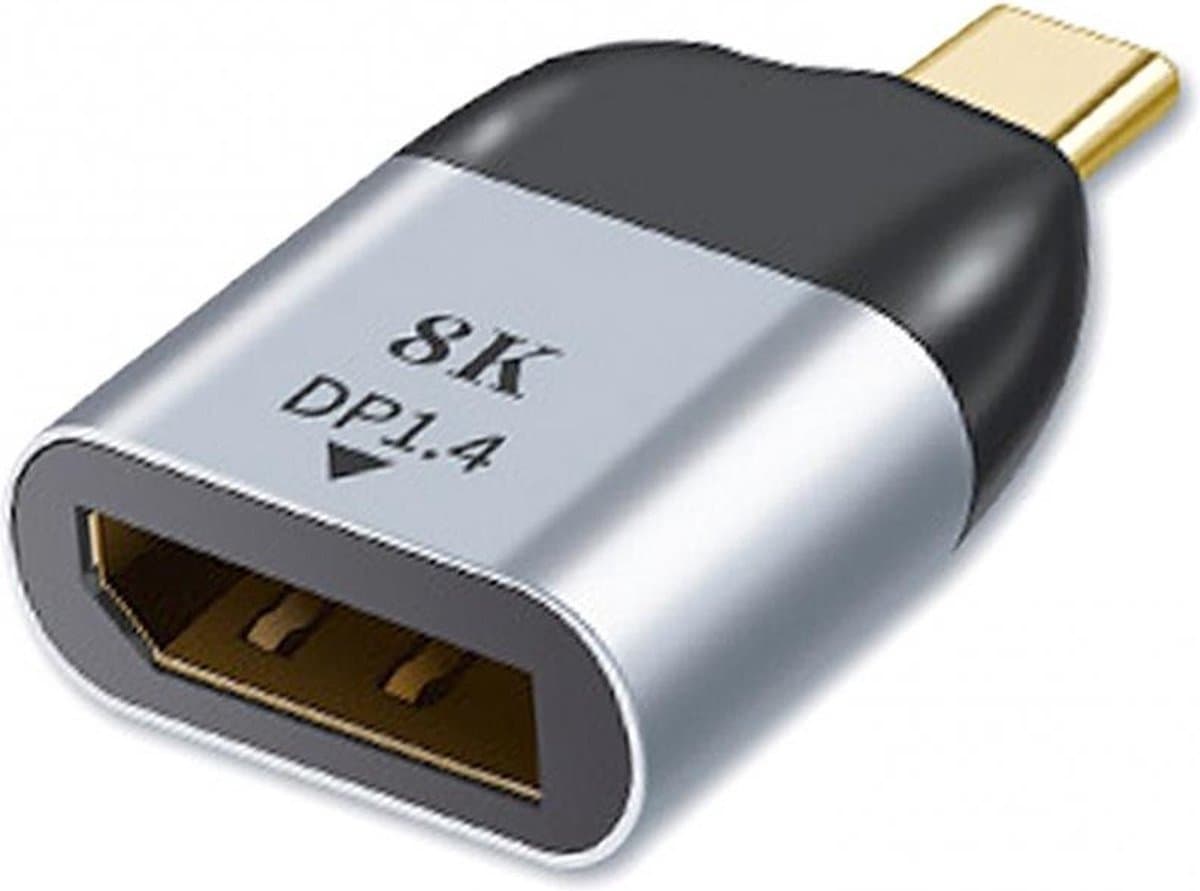 DrPhone UCE4 - USB-C male naar Displayport Adapter 60hz 4k - voor Windows / Android / OS X, ondersteuning voor VESA / 4K, max 8K bij 60Hz / hot-plug, plug en play