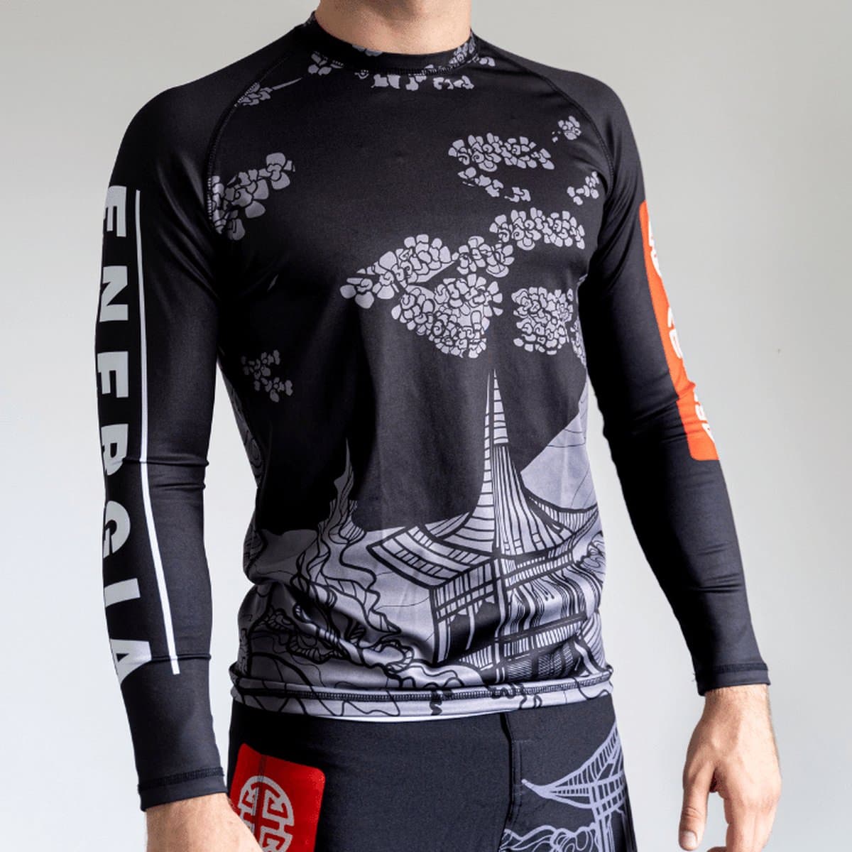 Energia Fightwear Temple - Longsleeve Rashguard L - MMA/BJJ - Heren/Dames - Bescherming Vechtsport