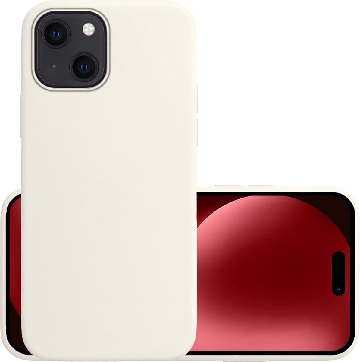 Hoesje - Geschikt voor Apple iPhone 15 Plus - Sterk & Shockproof - Hoes Cover - Siliconen Case - Wit