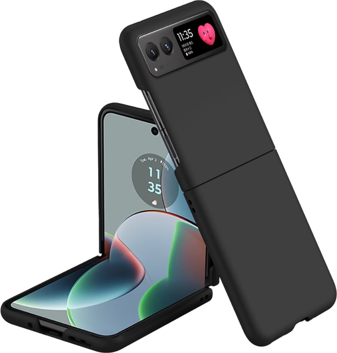 Just in Case hoesje geschikt voor Motorola Razr 40 Hoesje - Sterk Hard Kunststof - Zwart