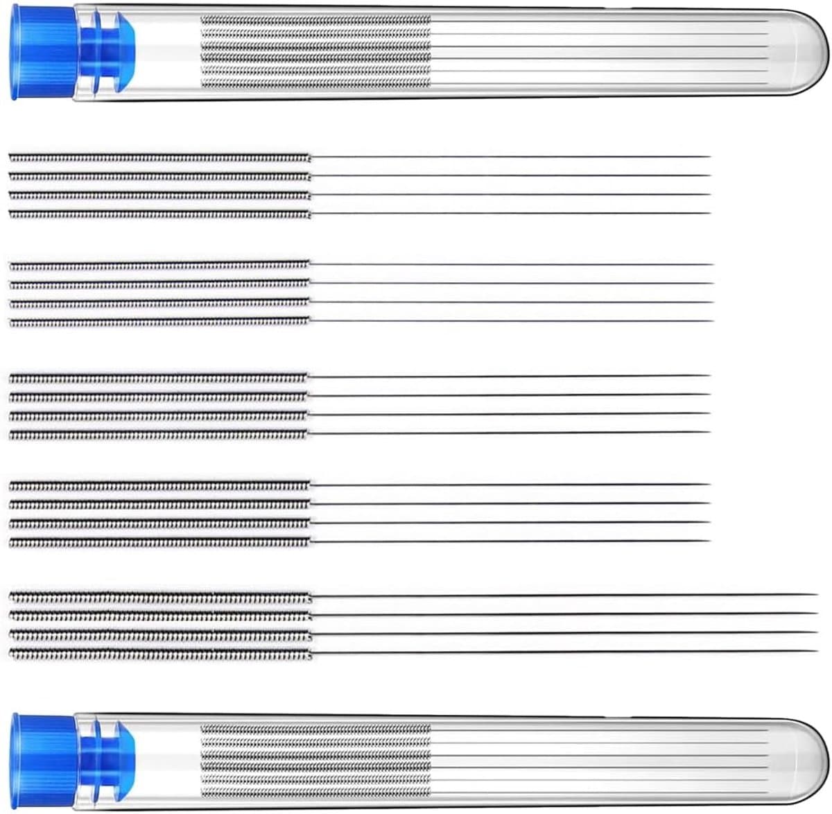 Reinigingsnaalden voor 3D-printermondstukken, 10 stuks, 5 maten (0,2-0,4 mm) van roestvrij staal, reinigingsset voor MK8 E3D spuitmonden met opbergbuis voor nauwkeurig onderhoud en reiniging