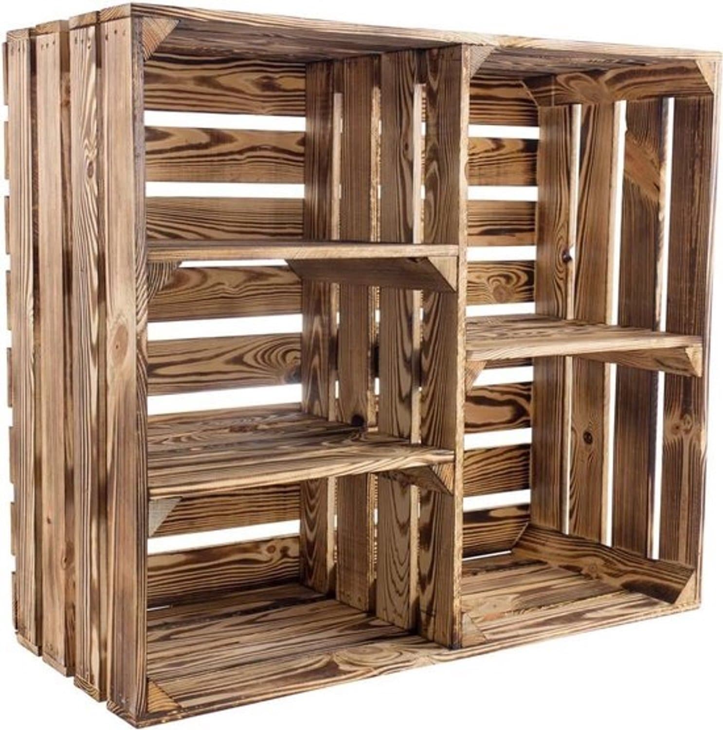 Houten commode - Dressoirkast - Opbergruimte voor kleding - In fruitkistenstijl - 77x68x35cm - Wit