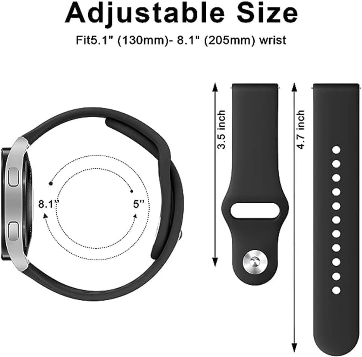 Siliconen Vervangarmband voor Smartwatches, 20 mm Sportband voor Amazfit GTS en Bip Series, Comfortabele en Duurzame Horlogeband