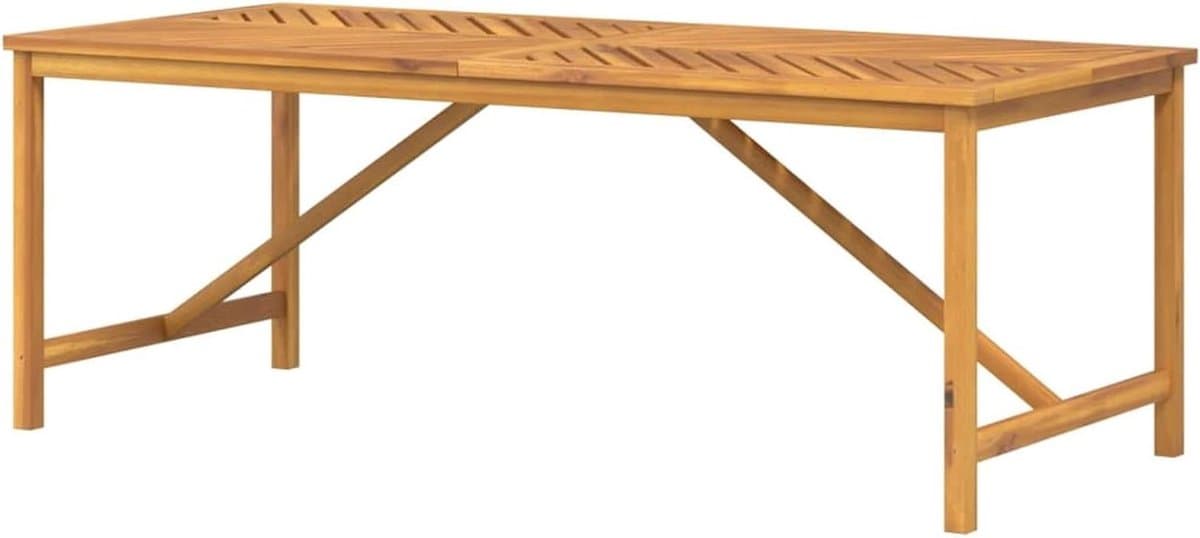 Tuin eettafel - Terras tafel - Buiten dineren - Visgraat design - 200 x 90 cm - Houtkleur