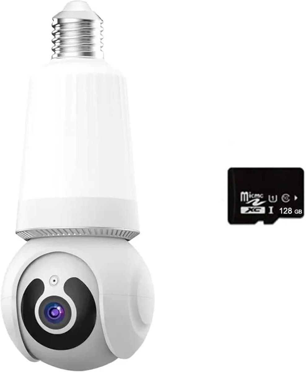 Beveiligingscamera Binnen - IP Camera Monitor - Huisbewaking - Automatische Tracking - E27 Fitting - Wit